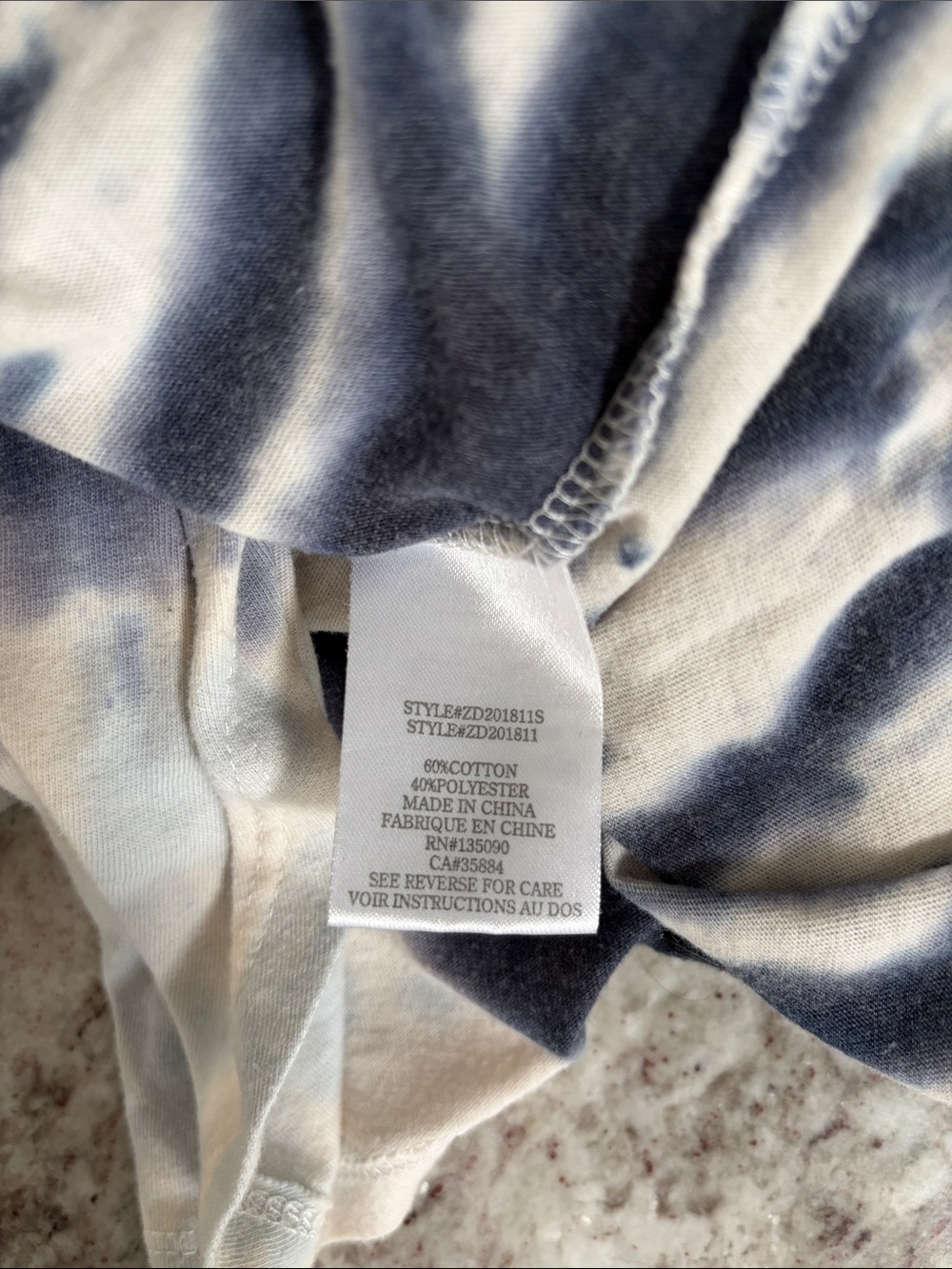 Z Supplye | Tie Dye T Shirt Dress Blue Gray - Picture 4 of 4